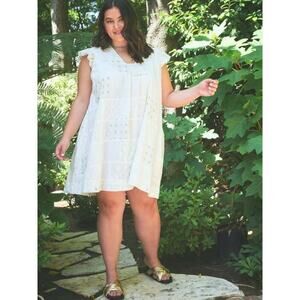 Odells NWT Monique White Patchwork Mini Dress 2X